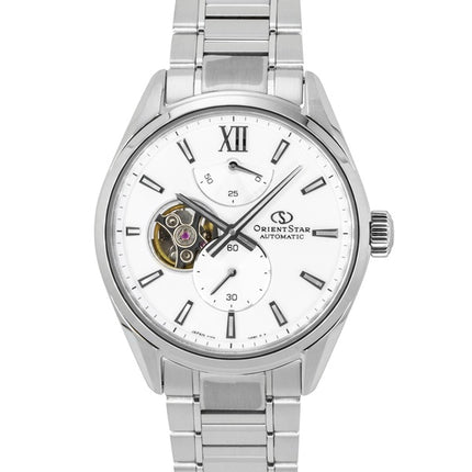 Orient Star Contemporary M34 F7 Stainless Steel Semi Skeleton White Dial Automatic RE-BY0011S Men's Watch