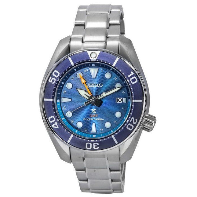 Seiko Prospex Sea Aqua Sumo GMT Blue Dial Solar Diver's SFK001J1 200M Men's Watch