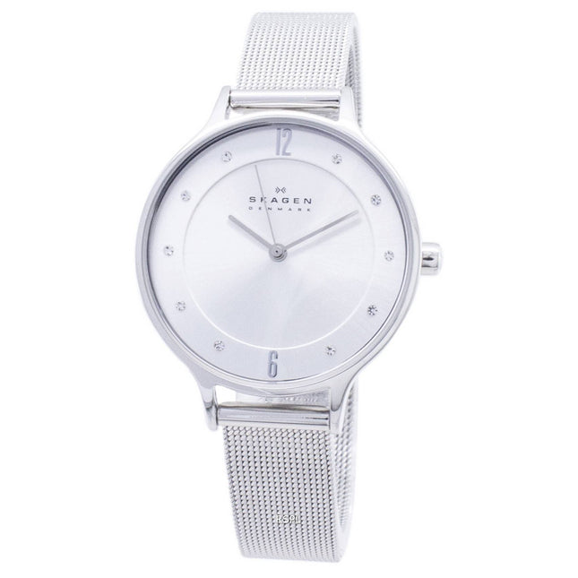 Skagen Anita Silver Dial Swarovski Crystal Mesh Bracelet SKW2149 Womens Watch