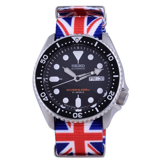 Seiko Automatic Divers Japan Made Polyester SKX007J1-var-NATO28 200M Mens Watch