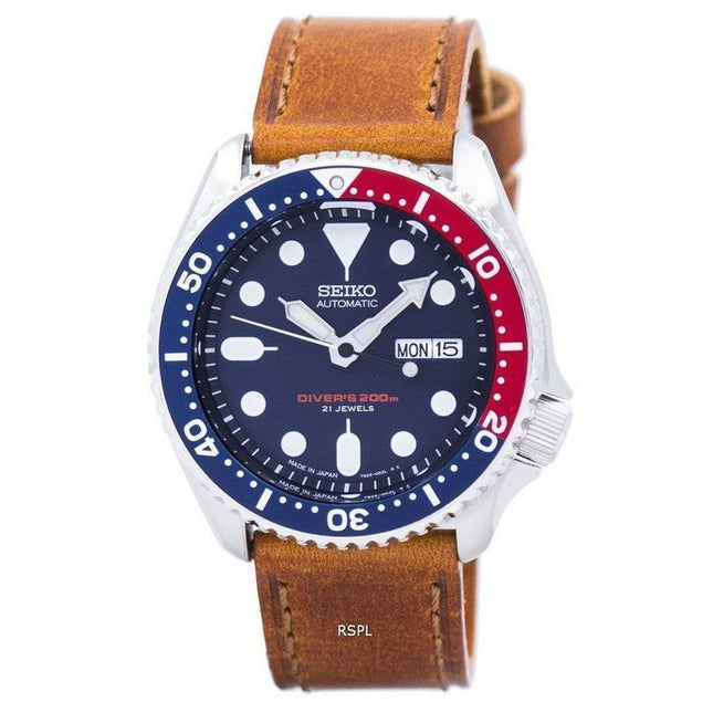 Seiko Automatic Diver's Ratio Brown Leather SKX009J1-LS9 200M Men's Watch