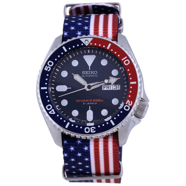 Seiko Automatic Divers Polyester Japan Made SKX009J1-var-NATO27 200M Mens Watch