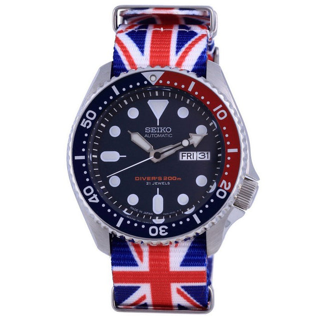 Seiko Automatic Divers Polyester Japan Made SKX009J1-var-NATO28 200M Mens Watch