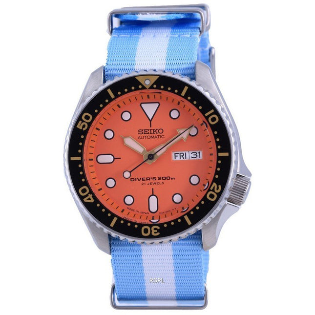 Seiko Automatic Divers Japan Made Polyester SKX011J1-var-NATO24 200M Mens Watch