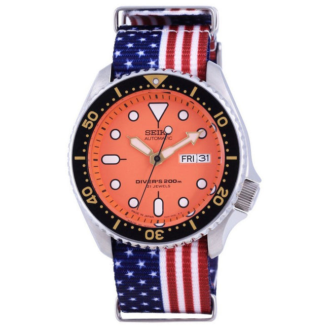 Seiko Automatic Divers Japan Made Polyester SKX011J1-var-NATO27 200M Mens Watch
