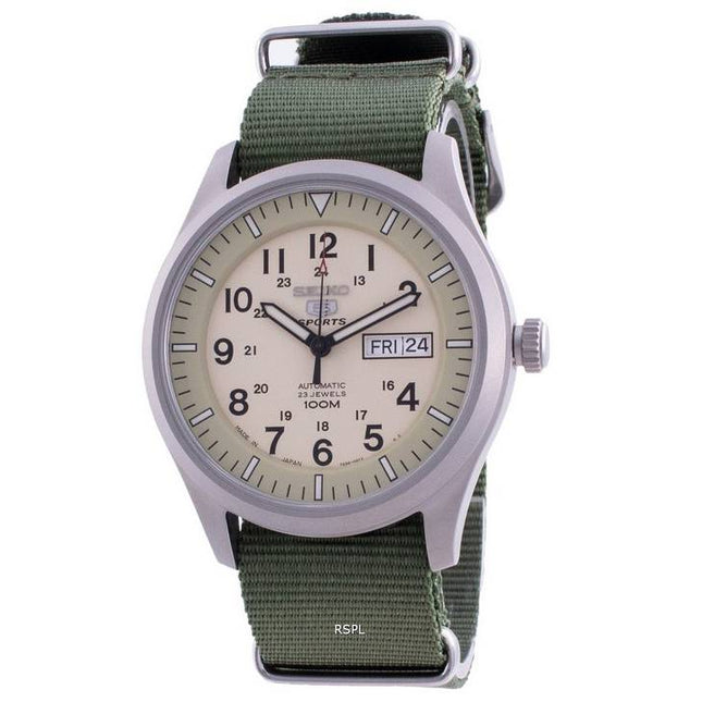 Seiko 5 Sports Military Automatic SNZG07J1-var-NATO9 100M Japan Made Mens Watch