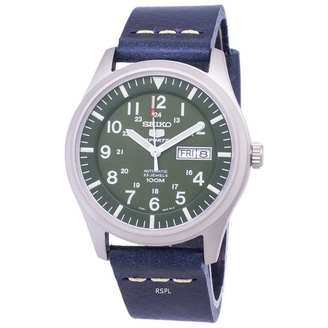 Seiko 5 Sports SNZG09K1-LS15 Automatic Dark Blue Leather Strap Men's Watch