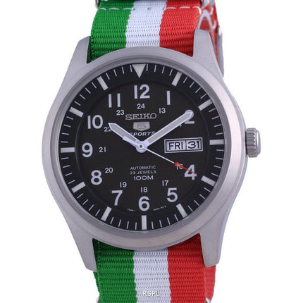 Seiko 5 Sports Military Automatic Polyester SNZG09K1-var-NATO23 100M Mens Watch