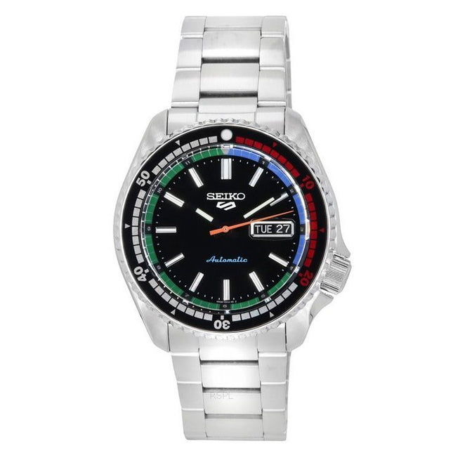 Seiko 5 Sports SKX Style The New Regatta Timer Special Edition Black Dial Automatic SRPK13K1 100M Mens Watch