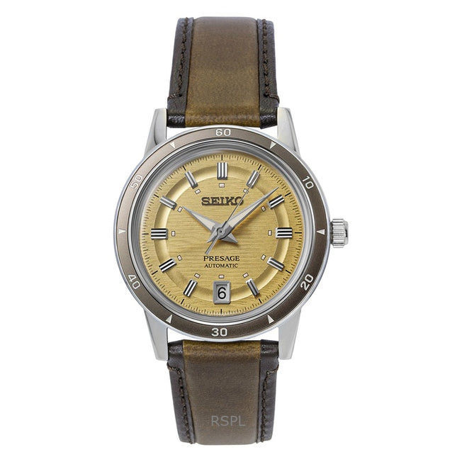 Seiko Presage Style 60's Stainless Steel Gold Dial Automatic SRPL75J1 Men's Watch
