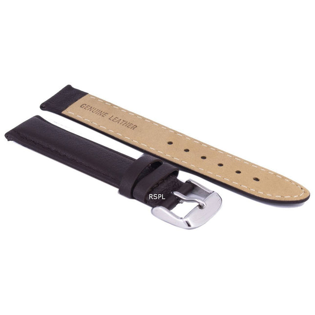 Dark Brown Ratio Brand Leather Watch Strap 18mm