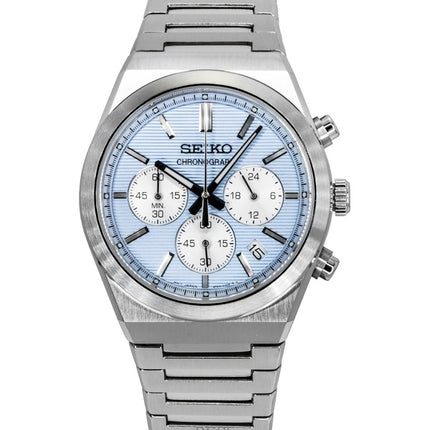 Seiko Conceptual Chronograph Stainless Steel Light Blue Dial Quartz SSB459P1 100M Men's Watch