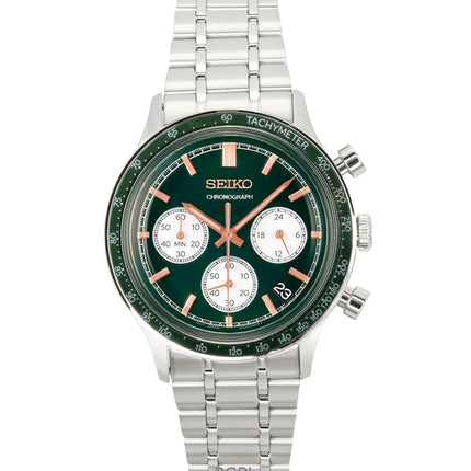 Seiko Chronograph Stainless Steel Green Dial Quartz SSB481P1 Men's Watch