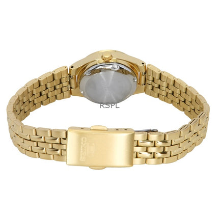 Seiko 5 Gold Tone Stainless Steel Black Dial Automatic SYMK38K1 Women's Watch