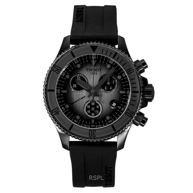 Tissot SeaStar 1000 Chronograph Synthetic Strap Black Dial Quartz Diver's T120.217.37.061.00 300M Men's Watch
