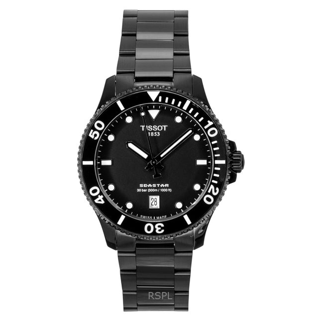 Tissot SeaStar 1000 Stainless Steel Black Dial Quartz Diver's T120.410.33.051.00 300M Men's Watch