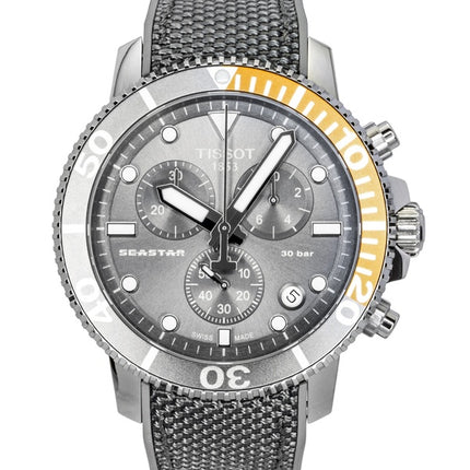 Tissot Seastar 1000 Chronograph Fabric Strap Black Dial Quartz Diver's T120.417.17.081.01 300M Men's Watch