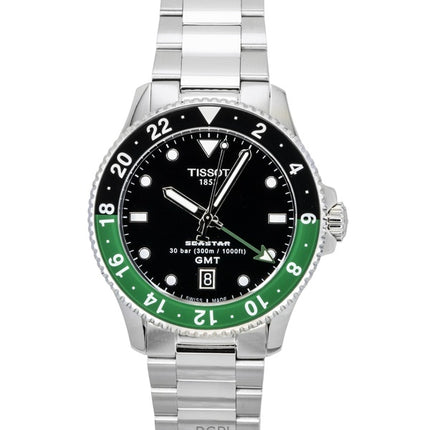 Tissot Seastar 1000 GMT Stainless Steel Black Dial Quartz Diver's T120.852.11.051.00 300M Men's Watch