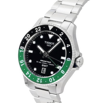 Tissot Seastar 1000 GMT Stainless Steel Black Dial Quartz Diver's T120.852.11.051.00 300M Men's Watch