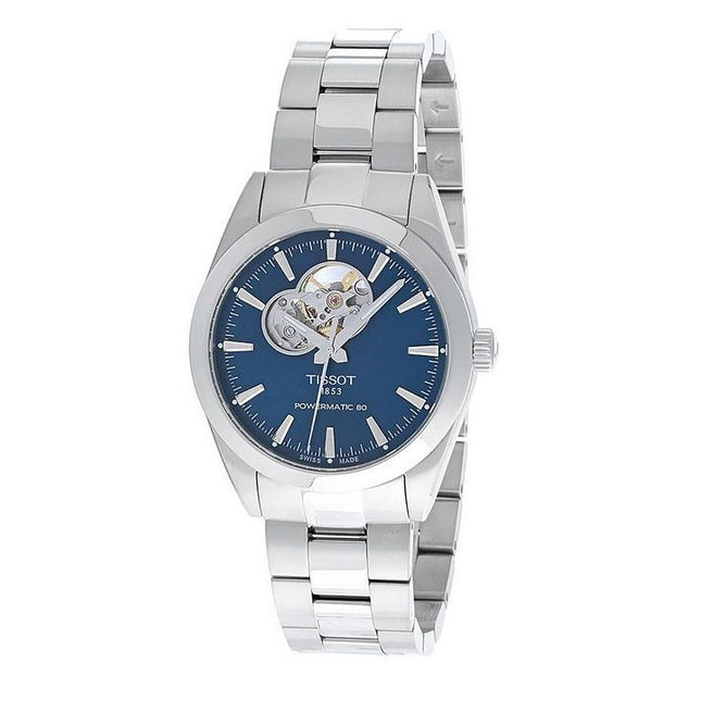 Tissot T-Classic Gentleman Powermatic 80 Open Heart Blue Dial Automatic T127.407.11.041.01 100M Mens Watch