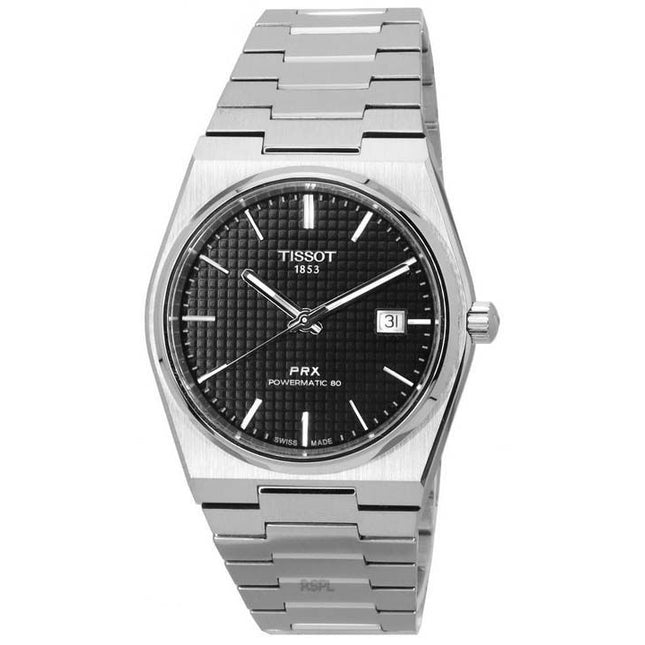 Tissot PRX T-Classic Powermatic 80 Stainless Steel Black Dial T137.407.11.051.00 T1374071105100 100M Men's Watch