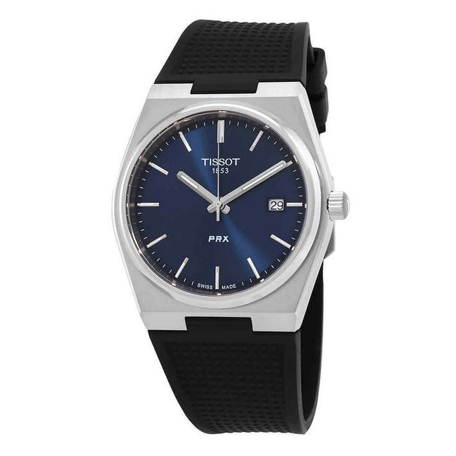 Tissot T-Classic PRX Rubber Strap Blue Dial Quartz T137.410.17.041.00 100M Mens Watch