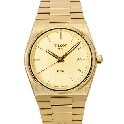 Tissot PRX Gold Tone Stainless Steel Champagne Dial Quartz T137.410.33.021.00 100M Men's Watch