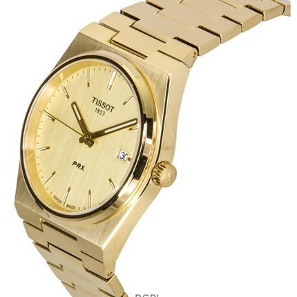Tissot PRX Gold Tone Stainless Steel Champagne Dial Quartz T137.410.33.021.00 100M Men's Watch