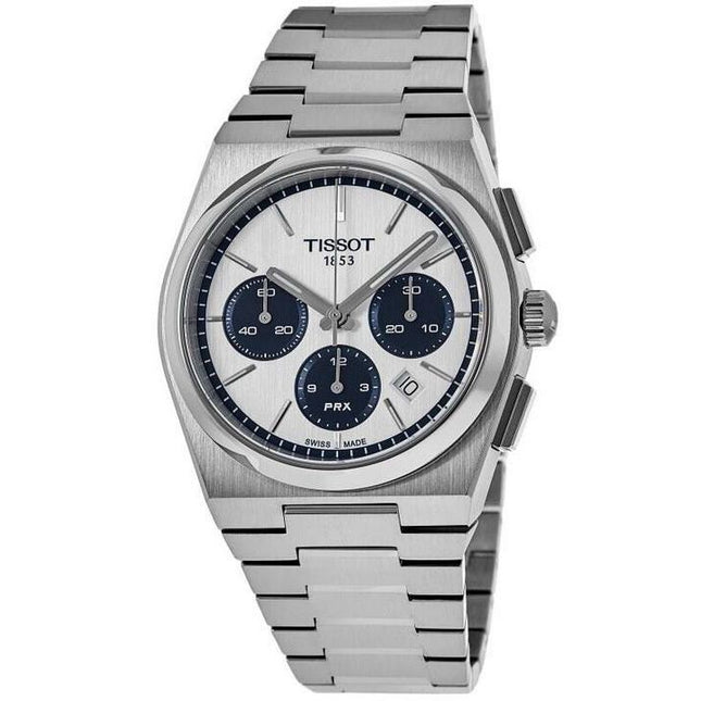 Tissot PRX T-Classic Chronograph White Dial Automatic T137.427.11.011.01 100M Mens Watch