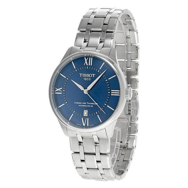 Tissot T-Classic Chemin Des Tourelles Powermatic 80 Blue Dial Automatic T139.807.11.048.00 Unisex Watch