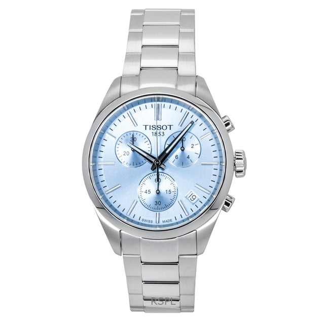 Tissot PR 100 Chronograph Stainless Steel Ice Blue Dial Quartz T150.417.11.351.00 100M Men's Watch