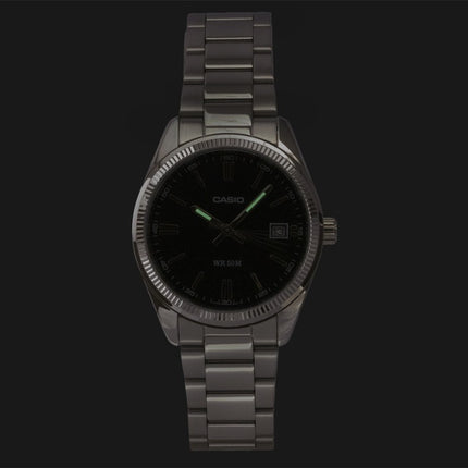 Casio Analog Stainless Steel Black Dial Quartz UTP-1302PD-1AV Unisex Watch
