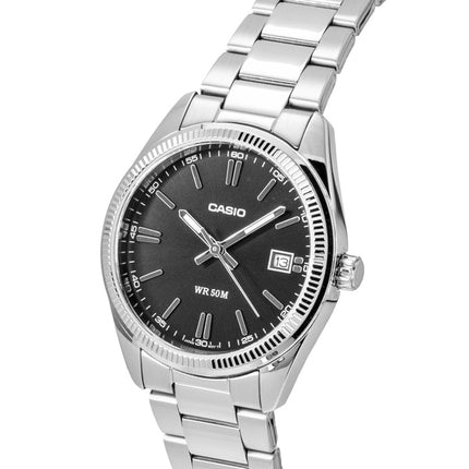 Casio Analog Stainless Steel Black Dial Quartz UTP-1302PD-1AV Unisex Watch