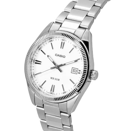 Casio Analog Stainless Steel White Dial Quartz UTP-1302PD-7AV Unisex Watch