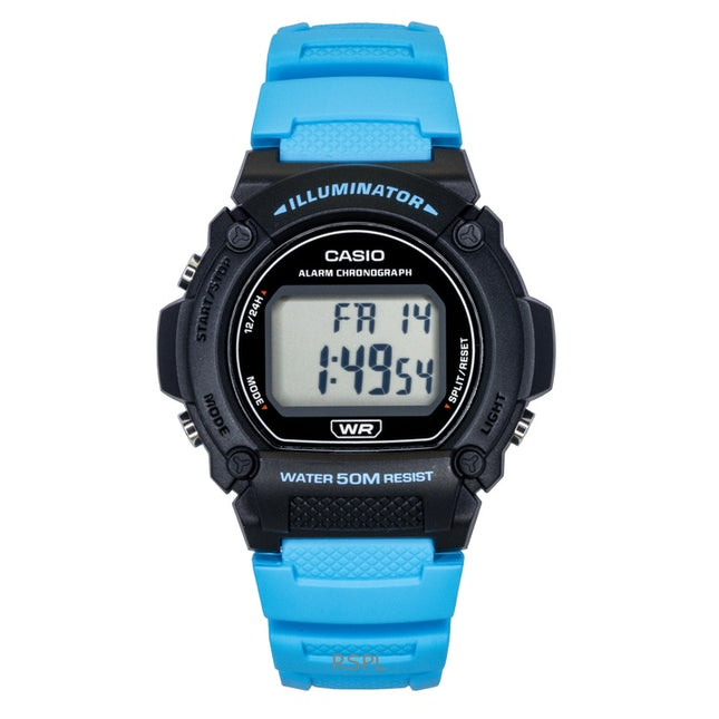 Casio Standard Digital Blue Resin Strap Quartz W-219H-2A2V Men's Watch