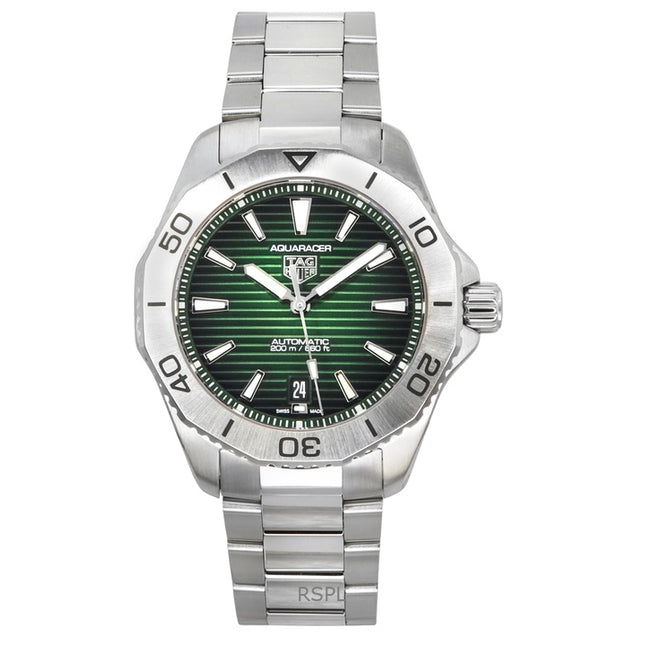 Tag Heuer Aquaracer Professional Date Sunray Brushed Green Dial Automatic Diver's WBP2115.BA0627 200M Men's Watch