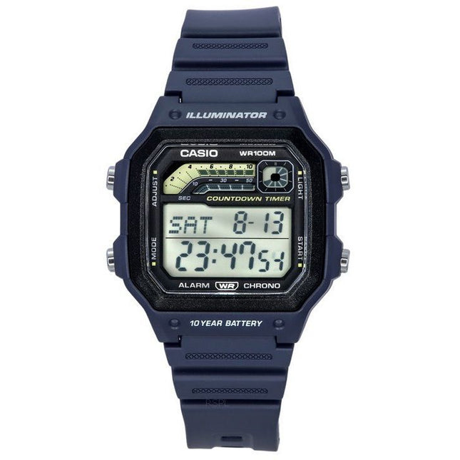 Casio Standard Digital Blue Resin Strap Quartz WS-1600H-2A 100M Men's Watch