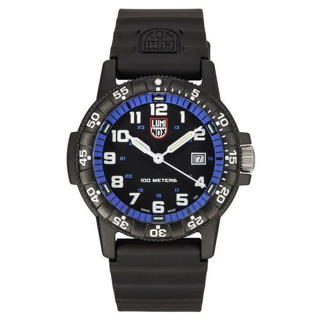 Luminox Leatherback SEA Turtle Giant Polyurethane Strap Black And Blue Dial Swiss Quartz XS.0324 100M Mens Watch
