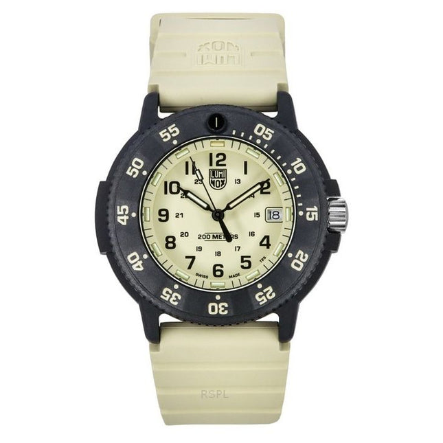 Luminox Original Navy Seal EVO Rubber Strap Beige Dial Quartz Diver's XS.3010.EVO.S 200M Men's Watch