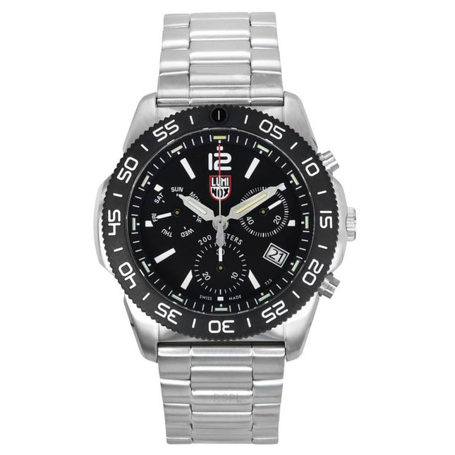 Luminox Pacific Diver Chronograph Stainless Steel Black Dial Quartz XS.3142 200M Mens Watch