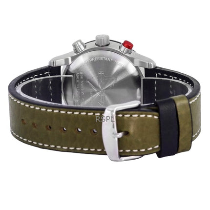 Zeppelin Eurofighter Chronograph Leather Strap Beige Dial Quartz 7298-5 72985 100M Mens Watch