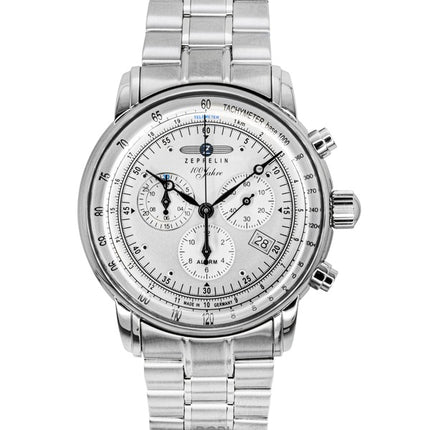 Zeppelin 100 Jahre Chronograph Stainless Steel White Dial Quartz 7680MB1 Men's Watch