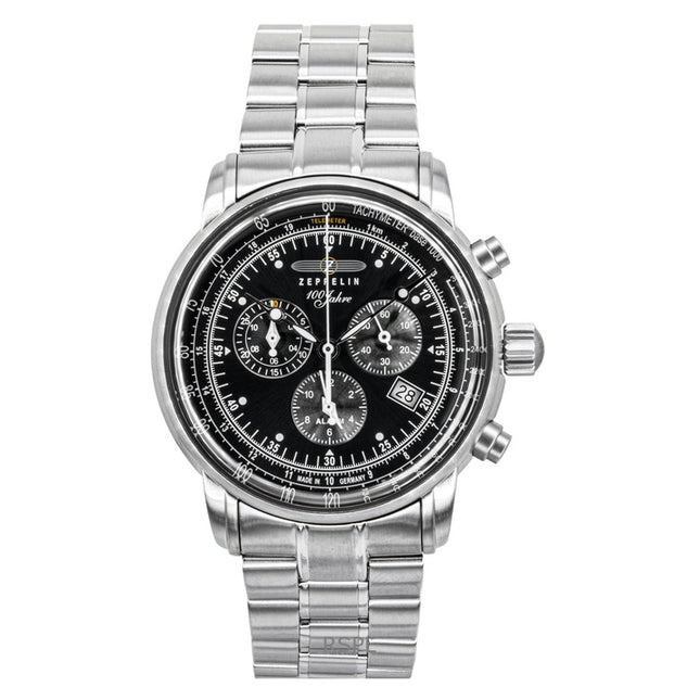 Zeppelin 100 Jahre Chronograph Stainless Steel Black Dial Quartz 7680MB2 Men's Watch