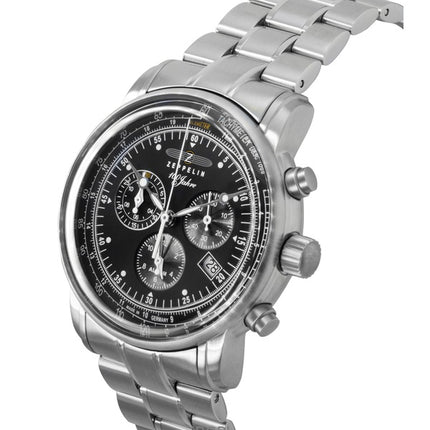 Zeppelin 100 Jahre Chronograph Stainless Steel Black Dial Quartz 7680MB2 Men's Watch