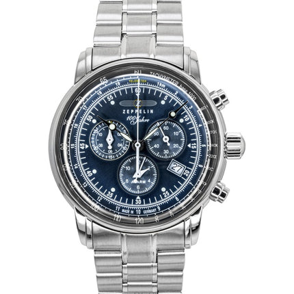 Zeppelin 100 Jahre Chronograph Stainless Steel Blue Dial Quartz 7680MB3 Men's Watch