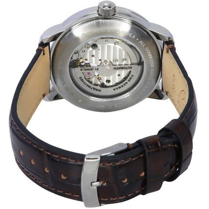 Zeppelin LZ 120 Bodensee Leather Strap Open Heart Green Dial Automatic 81664 Men's Watch