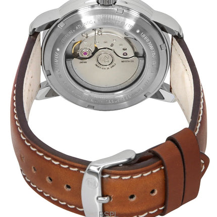 Zeppelin Atlantic Leather Strap Dark Green Dial Automatic 84624 Men's Watch