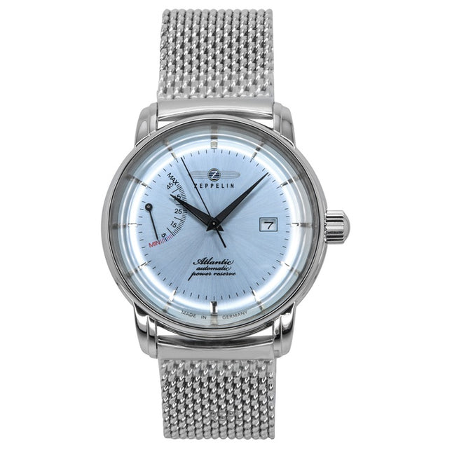 Zeppelin Atlantic Stainless Steel Ice Blue Dial Automatic 8462M6 Men's Watch