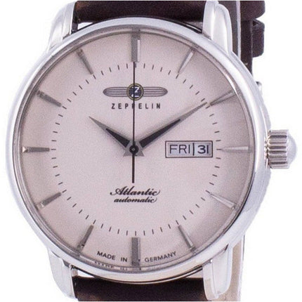 Refurbished Zeppelin Atlantic Beige Dial Leather Strap Automatic 8466-5 84665 Men's Watch