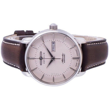 Refurbished Zeppelin Atlantic Beige Dial Leather Strap Automatic 8466-5 84665 Men's Watch